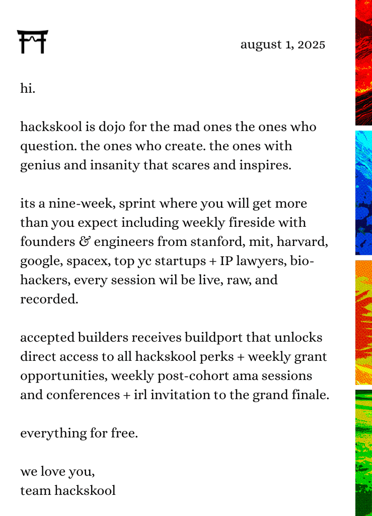 Hackskool cover letter